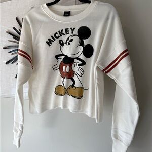 NWOT Disney Mickey Mouse Crop Crewneck Sweater